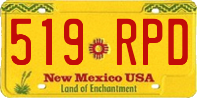 NM license plate 519RPD
