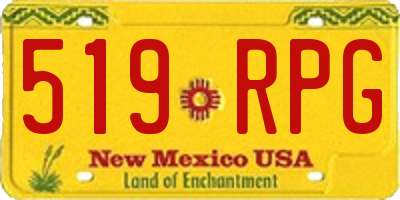 NM license plate 519RPG