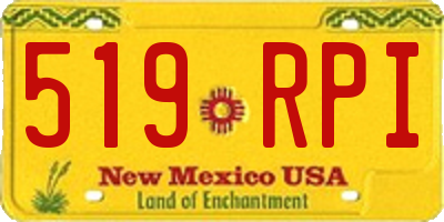 NM license plate 519RPI