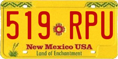 NM license plate 519RPU
