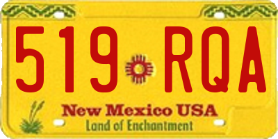 NM license plate 519RQA
