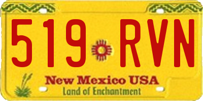 NM license plate 519RVN
