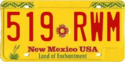 NM license plate 519RWM