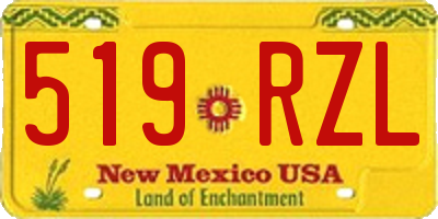 NM license plate 519RZL