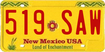 NM license plate 519SAW