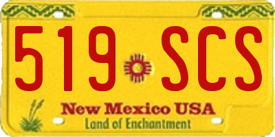 NM license plate 519SCS