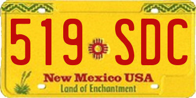 NM license plate 519SDC