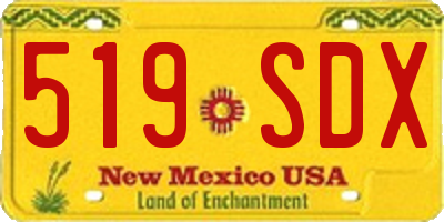 NM license plate 519SDX
