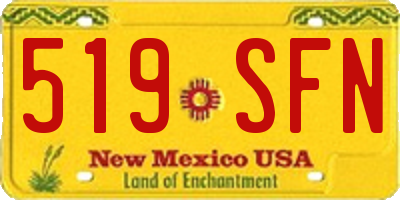 NM license plate 519SFN