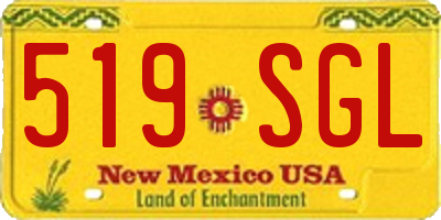 NM license plate 519SGL