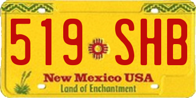 NM license plate 519SHB