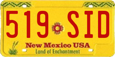 NM license plate 519SID