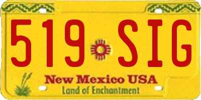 NM license plate 519SIG