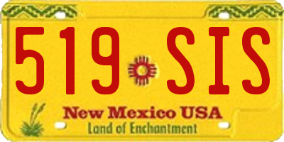 NM license plate 519SIS