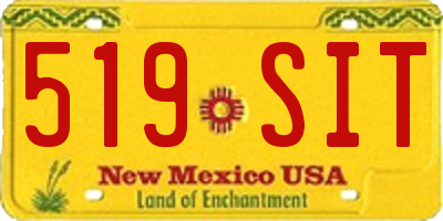 NM license plate 519SIT