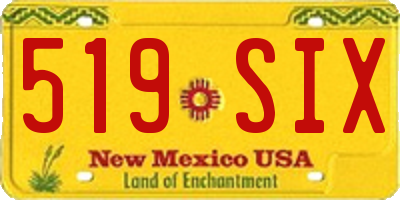 NM license plate 519SIX