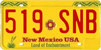 NM license plate 519SNB