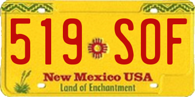 NM license plate 519SOF