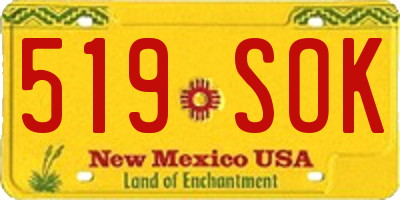 NM license plate 519SOK