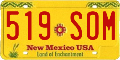 NM license plate 519SOM