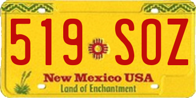 NM license plate 519SOZ