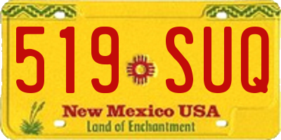 NM license plate 519SUQ