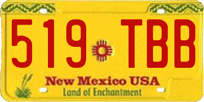 NM license plate 519TBB