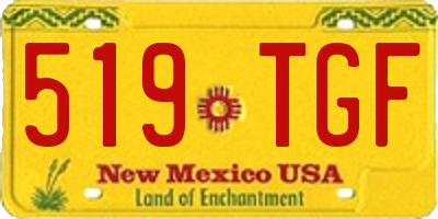 NM license plate 519TGF