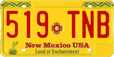NM license plate 519TNB