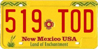 NM license plate 519TOD