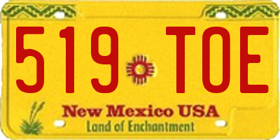 NM license plate 519TOE