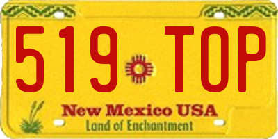 NM license plate 519TOP