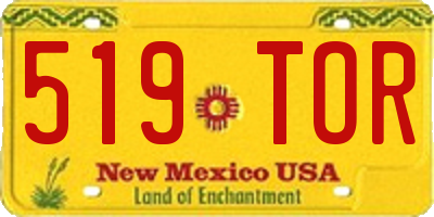 NM license plate 519TOR