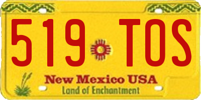 NM license plate 519TOS