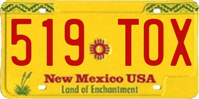 NM license plate 519TOX