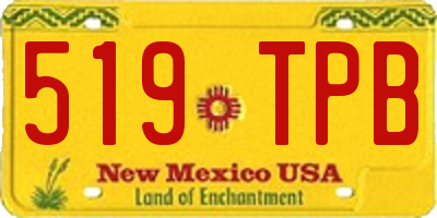 NM license plate 519TPB