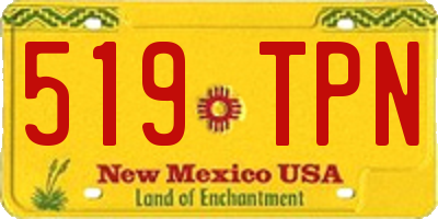 NM license plate 519TPN