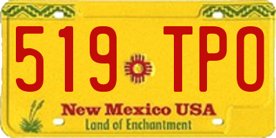 NM license plate 519TPO