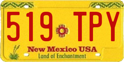 NM license plate 519TPY