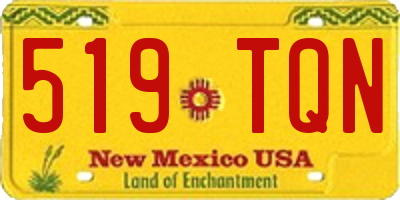 NM license plate 519TQN
