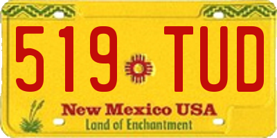 NM license plate 519TUD