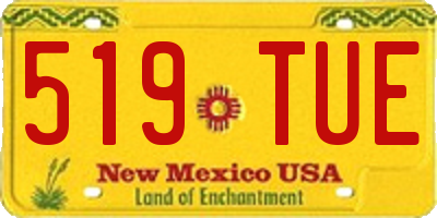 NM license plate 519TUE
