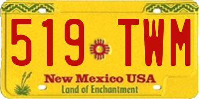 NM license plate 519TWM