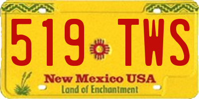 NM license plate 519TWS