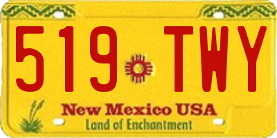 NM license plate 519TWY