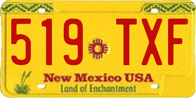 NM license plate 519TXF
