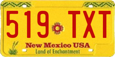 NM license plate 519TXT