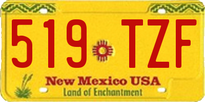 NM license plate 519TZF