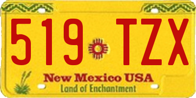 NM license plate 519TZX
