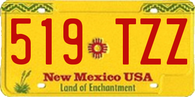 NM license plate 519TZZ